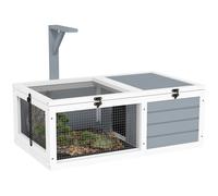 Terrario PawHut per tartarughe, con luce e supporto per lampada, 2 vassoi scorrevoli, per tartarughe terrestri, conigli e piccoli animali - Sun 81x48x31,5 cm, grigio chiaro