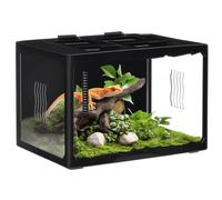Terrario Per Tartarughe Di Terra E Rettili Con Termometro 18-34?, 60x40x40.5 Cm, Nero