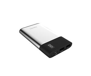 TerraTec P80slim, Batteria Esterna da 8000 mAh, 2 uscite (USB), Display Digitale, Superficie in Alluminio, per iPhone, iPad, Samsung Galaxy e Altri (Argento/Nero)