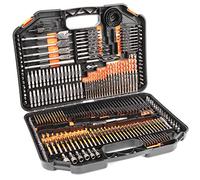 Terratek Set di punte da trapano combinate da 246 pezzi, include punte elicoidali in titanio HSS, per muratura, per legno, per cacciavite e altro in custodia