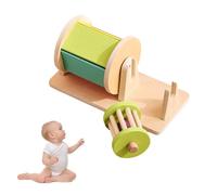 Terratte baby rotante per tamburi in legno Sensorio Drum rotatore di rotazione del bambino stimola le abilità visive, uditive e tattili, promuove i bambini regalo di coordinazione motoria da 0-6 mesi