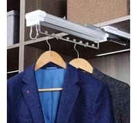 Terratte per vestiti estendibili - Armadio a scorrimento scorrevole per abiti appesi per un sistema di stoccaggio dell'organizzatore del berretto del guardaroba di vestiti appesi, argento, 46