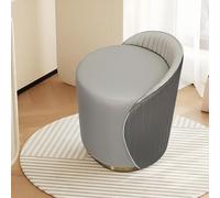 TerraVibe Sgabello con schienale, girevole per sedia, camera da letto, divano, sgabello, bagno, trucco, sgabello da scrivania e ufficio, ideale come sgabello da toeletta (grigio)