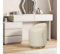 TerraVibe Sgabello con schienale, sedia da trucco, girevole a 360°, per divano, scrivania, trucco, sgabello da scrivania e ufficio, ideale come sedia cosmetica (color crema)