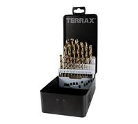 Terrax by Ruko A215215 - Set punte elicoidali rettificate per trapano, in cassetta di lamiera, 25 pezzi