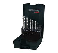 TERRAX by RUKO Set Maschi a Macchina HSS M3-M12 - 7 Pezzi DIN 371/376 Forma C - Filettatura Precisa per Acciaio e Metallo - Con Valigetta Rigida