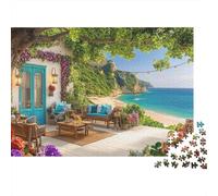 Terrazza con vista sul mare,Puzzle Per Adulti 1000pcs (75x50cm),Giochi Di Sfida Vista costiera