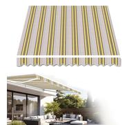 Terrazza Sostituzione del Tessuto da Sole Tessuto Top A Retribuzione del Sole per Ombra da Sole Baldacchino Manuale All'aperto Giardino Tela Poliestere Impermeabile (Size:7x3m,Color:Multi Stripes)