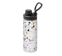 Terrazzo Marble Pastel - Bollitore termico sportivo a doppia parete per bevande calde e fredde, perfetto per viaggi, campeggio