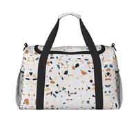 Terrazzo Marble Pastel Hand Travel Bag - Grande borsa termica ecologica, perfetta per campeggio, generi alimentari, sport, palestra e avventure all'aperto, nero, taglia unica
