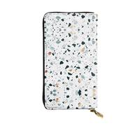 Terrazzo Marble Pastel Print Portafoglio lungo pochette in pelle - Portafoglio personalizzato alla moda, scomparti multipli per carte e portamonete, nero, taglia unica, Nero, One Size