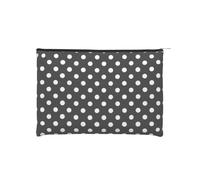 Terrazzo marmo pastello piccolo cosmetico riutilizzabile carta trucco borsa portatile viaggio borsa impermeabile, Pois bianchi e neri., Taglia unica