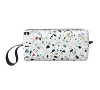 Terrazzo marmo pastello stampa cosmetica portatile, custodia da viaggio, borsa organizer con cerniera per un accesso rapido