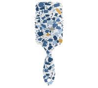 Terrazzo Pattern Glory Blue anti statico cuoio capelluto massaggiatore capelli Progettato bagnato asciutto spazzola per capelli ricci con manico ergonomico cepillos para cabello