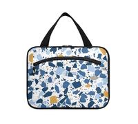 Terrazzo Pattern Glory Blue Hanging Travel Toiletry Bag per gli uomini con gancio, borsa di design per articoli da toeletta per il viaggio deve lavorare Bolsa de maquillaje para Mujer L