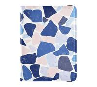 Terrazzo Pattern Glory Blue Porta passaporto in pelle per viaggio per viaggio Portafoglio Combo Passaporto Portafoglio per le donne Leggero