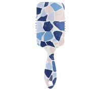 Terrazzo Pattern Glory Blue spazzola liscia per capelli spessi Spazzola da massaggio progettata per la crescita dei capelli con manico ergonomico cepillo anti crespo para cabello