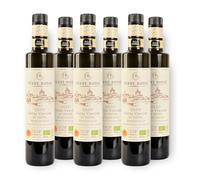 Terre Rosse - Olio Extravergine di Oliva Biologico Spremuto a Freddo - Monocultivar Moraiolo - Certificazioni DOP Umbria Colli Assisi Spoleto e Kosher/P - Campagna Olearia 2024-6 Bottiglie 500 ml