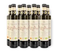 Terre Rosse - Olio Extravergine di Oliva Biologico Spremuto a Freddo - Monocultivar Moraiolo - Certificazioni DOP Umbria Colli Assisi Spoleto e Kosher/P - Campagna Olearia 2024-9 Bottiglie 500 ml
