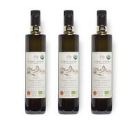 Terre Rosse - Olio Extravergine di Oliva Biologico Spremuto a Freddo - Monocultivar Moraiolo - Certificazioni DOP Umbria Colli Assisi Spoleto e Kosher/P - Campagna Olearia 2024-3 Bottiglie 750 ml