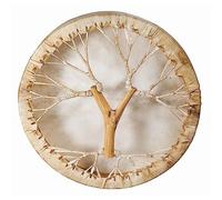 Terré Tamburo per sciamano, pelle di capra, Ø 40 cm, con manico in stile albero, set rotondo Shaman Drum Goat Skin incluso bastone