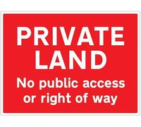 Terreno privato Nessun accesso pubblico o diritto di strada (cartello di sicurezza in pvc semirigido)