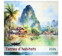 Terres d'habitats (Calendrier mural carré 2026 30x30 cm) Calendrier double avec une page pour vos prises de notes: Un calendrier captivant, vous ... les divers lieux de vie de la planète.