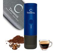 Terrestic Dose Macchina Caffè Espresso Portatile Elettrica con Custodia Rigida - Compatibile con Polvere e Capsule Nespresso, Ricarica USB-C, per Viaggio e Ufficio