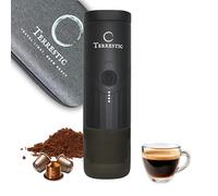 Terrestic Dose Macchina Caffè Espresso Portatile Elettrica con Custodia Rigida - Compatibile con Polvere e Capsule Nespresso, Ricarica USB-C, per Viaggio e Ufficio