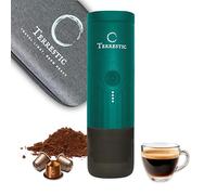 Terrestic Dose Macchina Caffè Espresso Portatile Elettrica con Custodia Rigida - Compatibile con Polvere e Capsule NS, Ricarica USB-C, per Viaggio e Ufficio (Foglia di tè)