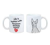 Terrier americano senza pelo tazza con cane la vita è migliore Art-Dog