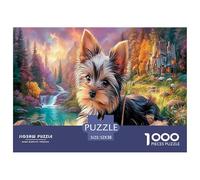 Terrier dello YorkshirePuzzle Impossibili 1000Pcs Montagna Stream Decorazione Per La Casa. Giochi Rilassamento E Intelligence Per Adulti E Ragazzi Da 14 Anni 52x38cm/1000pcs