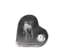 Terrier Nero Russo orologio a forma di cuore con cane Art-Dog