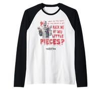 Terrifier Hack Me Into Little Pieces Bloody Text Art Horror Maglia con Maniche Raglan