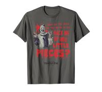 Terrifier Hack Me Into Little Pieces Bloody Text Art Horror Maglietta