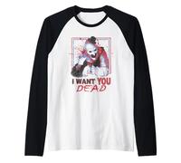 Terrifier I Want You Dead Red, White, And Blue Horror Movie Maglia con Maniche Raglan