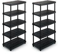 TERRY 1000518 Scaffale Modulare a 5 Ripiani, da Interno Esterno. Colore: Nero, 93x59x188,5 cm (Confezione da 2)
