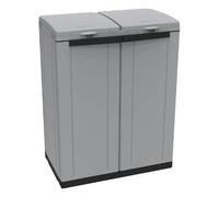Contenitore EcoCab 2 per raccolta differenziata 68x39x88.7 cm 2 portasacco da 110 L ciascuno grigionero Terry