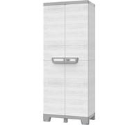 TERRY Armadio da Esterno Antipioggia in Plastica 2 Ante con 3 Ripiani Linea Sequoia 68x39x172 cm colore Grigio
