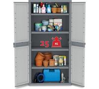 TERRY Armadio da Esterno Armadietto 5 Ripiani in Plastica colore Grigio - Wave Jumbo 2900