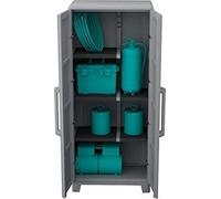 TERRY Armadio da Esterno / Balcone in Resina Antipioggia 2 ante 4 ripiani Dimensioni 78x44x184,4 cm colore Grigio - Modular 3