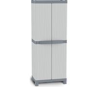 TERRY Armadio Portascope 2 Ante da Interno / Esterno 4 Ripiani cm 70x44x181 in Resina colore Grigio - WaveBase 3700UW