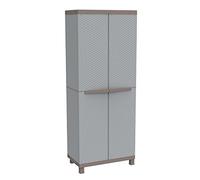 Terry, C-Rattan 3680, Armadio da Esterno Interno a 2 Ante Effetto Rattan, Divisorio Verticale e 3 Ripiani. Materiale: Plastica, Dimensioni: 68x39x170 cm