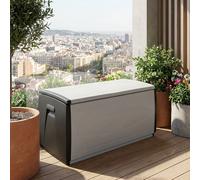 TERRY Baule da Esterno Contenitore in Resina 120X54X57h cm colore Nero Grigio- 120 QBLACK