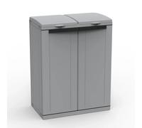 Contenitore EcoCab 2 per raccolta differenziata 68x39x88.7 cm 2 portasacco da 110 L ciascuno grigionero Terry