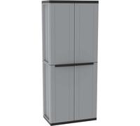 TERRY - JLine 368, Armadio a 2 Ante, Scaffalino a 4 Ripiani Regolabili, Vano Portascope, da Interno ed Esterno Coperto, in Plastica, 68x37,5x163,5 cm
