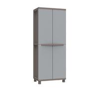 Terry, Jrattan 268, Armadio da Esterno Interno a 2 Ante Effetto Rattan, 3 Ripiani regolabili. Materiale: Plastica, Dimensioni: 68x37,5x170 cm