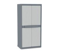 TERRY Armadio da Esterno Armadietto 5 Ripiani in Plastica colore Grigio - Wave Jumbo 2900