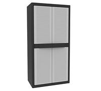 Terry, Jumbo Cab 3900 Qblack, Armadio da Esterno Interno a Due Ante, Divisorio Verticale e 4 Ripiani. Materiale: Plastica, Dimensioni: 89,7x53,7x180 cm