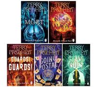 Terry Pratchett Discworld Novels Series 5 Books Collection Box Set (The Colour Of Magic, Equal Rites, Mort, Guards! Guards! & Going Postal)